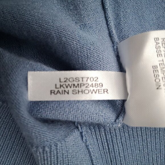 NWT Karl Lagerfeld Ladies Size Medium Blue Lightweight Round Neck Sweater - Picture 8 of 11